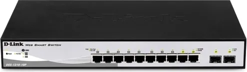 SWITCH PoE D-LINK Smart 8 porturi Gigabit (8 PoE) + 2 porturi SFP, IEEE 802.3af/at, carcasa metalica, "DGS-1210-10P" (timbru verde 2 lei) - imagine 2