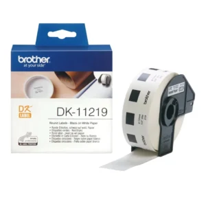 Etichete de hartie Original Brother Black on White, DK11219, pentru P-TOUCH QL-1100|QL-800|QL-810|QL-1050|QL-1060|QL-500|QL-560|QL-570|QL-580|QL-650|QL-700, 12x12mm, 1200buc, incl.TV 0 RON, "DK11219"