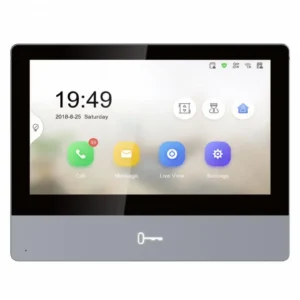 MONITOR videointerfon modular HIKVISION, WiFi, ecran LCD 7" color cu touch screen, rezolutie ecran 1024 x 600, design ultra slim 8.6mm, "DS-KH8350-WTE1/EU" (timbru verde 0.8 lei)