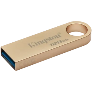 MEMORIE USB 3.2 Kingston 128 GB, 220MB/s, 100MB/s clasica, carcasa metalica, auriu, "DTSE9G3/128GB" (timbru verde 0.03lei)