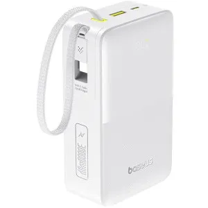 POWER BANK Baseus EnerFill FC51 Bipow 2 Pro Digital, capacitate 30000mAh 22.5W, 1 x USB, 1 x USB Type-C, cablu integrat USB Type-C, display, alb "E0028101" (timbru verde 0.98 lei) - 6932172698638