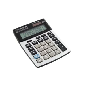 Calculator de birou Esperanza Newton ECL102 solar sau baterie cu 12 Digits Negru/Gri "ECL102" (timbru verde 0.18 lei)