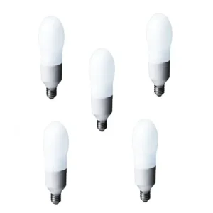 SET 5 becuri fluorescent Panasonic, soclu E27, putere 24W, forma spirala, lumina alb calda, alimentare 220 - 240 V, "EFD24E282V-5" (timbru verde 2.25 lei)