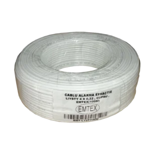 Cablu alarma efractie LiYStY 4 x 0,22, Cupru, EMTEX (100m) "EMT-LY(ST)Y4CU"