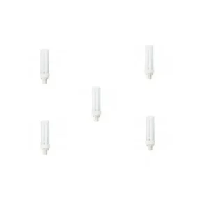 SET 5 becuri fluorescent Panasonic, soclu G24D-1, putere 13W, forma liniar, lumina alb rece, alimentare 220 - 240 V, "FDS13E40/2D-5" (timbru verde 2.25 lei)