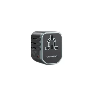 Adaptor universal de calatorie retea Vention, 20W, PD 20W, QC 18W, negru, "FJCB0" (timbru verde 0.18 lei) - 6922794775930
