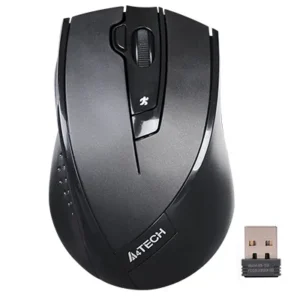 MOUSE A4tech, PC sau NB, wireless, 2.4GHz, optic, 2000 dpi, butoane/scroll 5/1, buton selectare viteza, negru, "G9-730FX-BK" (timbru verde 0.18 lei)