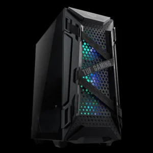 CARCASA ASUS, Middle Tower, ATX, "GT301 TUF", fara sursa, sticla securizata, 4 x fan, USB 3.0 x 2, Jack 3.5mm x 2, suport casti, add RGB, "GT301 TUF GAMING" (timbru verde 0.32 lei)