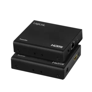 EXTENDER HDMI over LAN LOGILINK, Input: HDMI (T) x 1, Output: HDMI (T) x 2 (HDMI Loop Out), pana la 70m, rezolutie maxima UHD (3840x2160) la 60 Hz, negru, "HD0030" (timbru verde 0.18 lei)