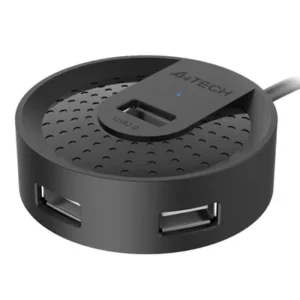 HUB extern A4TECH, porturi USB-A: USB 2.0 x 4, conectare prin USB , cablu 1.5 m, negru, "HUB-20-BK" (timbru verde 0.8 lei)