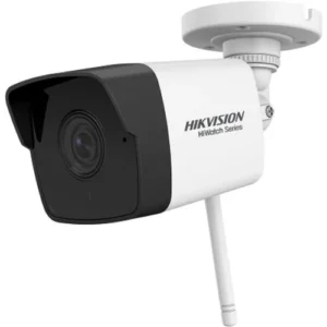 CAMERA WiFI HIWATCH, bullet, pt. exterior, dist. IR 30 m, tip lentila fixa 2.8 mm, 2 Mpx, cu fir, wi-fi, microfon, carcasa metal si plastic, slot SD card, "HWI-B120H-D/W(D)28" (timbru verde 0.8 lei)