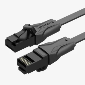 Patch Cord UTP Vention, Cat. 6, 25m, flat cable, conductor cupru - aluminiu, viteza max transfer 1 Gbps, invelis PVC, negru, "IBABS" (timbru verde 0.8 lei) - 6922794722279