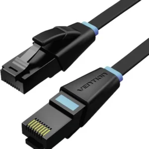 Patch cord UTP Vention, Cat. 6, RJ-45 (T) la RJ-45 (T), 1.5m, AWG32, 1000Mbps, plat, negru, "IBJBG" (timbru verde 0.08 lei) - 6922794745933