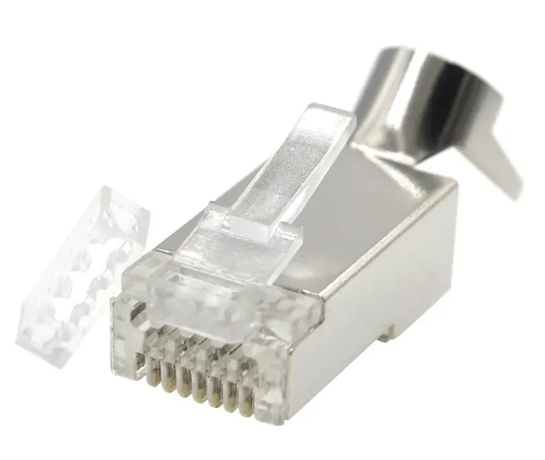 MUFA RJ-45 GEMBIRD pt. cablu FTP/SFTP, Cat7, RJ-45 (T) | RJ-45 (T) tip pass-through, ecranat, plastic cu metal, 10 buc, "LC-PTF7-01/10" - imagine 4