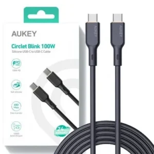 Cablu alimentare si date Aukey, USB Type-C (T) la USB Type-C (T), 1.8m, 480 Mbps, 100W, silicon, negru, "LLTSN1040023" (timbru verde 0.08 lei) -689323785278