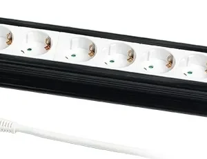 PRELUNGITOR LOGILINK, Schuko x 8, conectare prin Schuko (T), cablu 3 m, 16 A, protectie copii, alb/ negru, "LPS207" (timbru verde 0.18 lei)