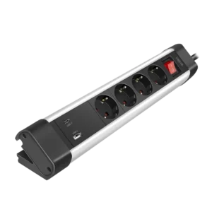 PRELUNGITOR LOGILINK, Schuko x 4, conectare prin Schuko (T), ON/OFF, 16 A, 1xUSB-A, 1xUSB-C, cablu 1.5m, protectie IP20, negru-argintiu, "LPS278U" (timbru verde 0.8 lei)