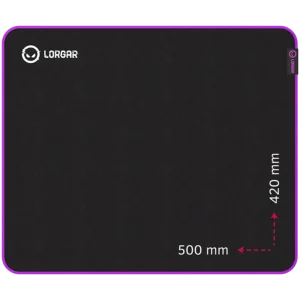 Lorgar Main 315, Gaming mouse pad, High-speed surface, Purple anti-slip rubber base, size: 500mm x 420mm x 3mm, weight 0.39kg "LRG-GMP315"