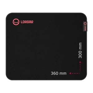 Lorgar Main 323, Gaming mouse pad, Precise control surface, Red anti-slip rubber base, size: 360mm x 300mm x 3mm, weight 0.21kg "LRG-GMP323"