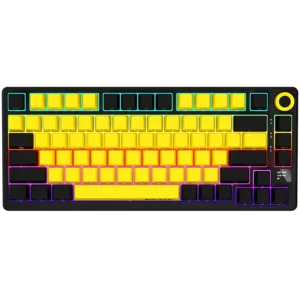 LORGAR KBP7075W, Wireless 75% Mechanical Gaming Keyboard Pro, Black/yellow, EN layout "LRG-KBP7075W-YL-US" (timbru verde 0.8 lei)