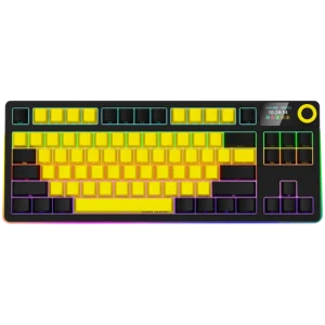 LORGAR KBP70TKLW, Wireless TKL Mechanical Gaming Keyboard Pro, Black/yellow, EN layout "LRG-KBP70TKLW-YL-US" (timbru verde 0.8 lei)