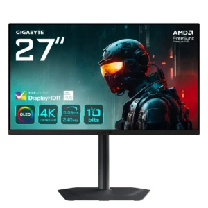Monitor GIGABYTE MO27U2, QD-OLED, 27 inch, UHD, 3840 x 2160, HDMI, Displayport, Boxe, Pivot, 240 Hz, 0.03 ms, Negru "MO27U2" (timbru verde 7 lei)