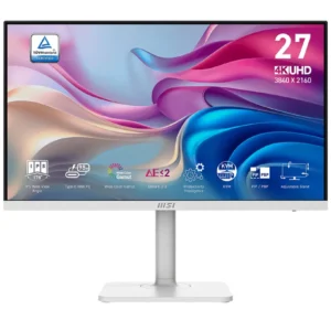 Monitor IPS LED MSI 27" Modern MD272UPHW, UHD (3840 x 2160), HDMI, DisplayPort, Boxe, Pivot (Alb) "Modern MD272UPHW" (timbru verde 7 lei)