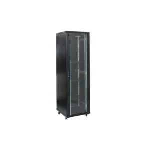 Rack 22U 600x1000, montare pe podea, usa din sticla, panouri laterale detasabile si securizate, dezasamblat, culoare negru RAL 9004, DATEUP "MS2.6022.9001"