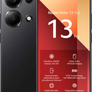 Smartphone Redmi Note 13 Pro 256GB 8GB RAM Dual SIM Black "MZB0FWWEU" (timbru verde 0.45 lei)