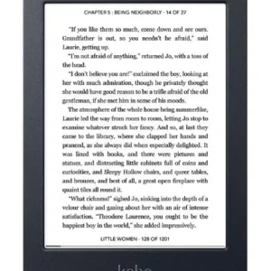 Kobo Nia e-Book Reader E Ink touchscreen 6 inch 1024 xxxx 758 8 GB 900 MHz/256 MB 1 x micro USB Greutate 0.172 kg Wireless Da Black, "N306-KU-BK-K-EP" (timbru verde 0.9 lei)