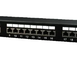 PATCH PANEL GEMBIRD 24 porturi, Cat5e, 1U pentru rack 19", black, "NPP-C524-002"