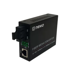 Mediaconvertor 10/100/1000M, Dual Fiber 850nm, MM, 550m, SC - NEXIO "NX-1000N-MD-05" (timbru verde 0.8 lei)
