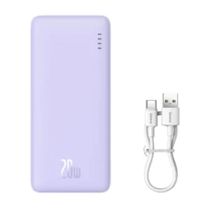 POWER BANK Baseus Airpow, 10000mAh, 20W, 1 x USB; 1 x USB Type-C, total 3A, violet, "P10022801513-00" (timbru verde 0.98 lei) - 6932172646974