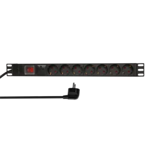 PDU LOGILINK 1U pt. rack 19 inch, 7 prize Schuko, intrare Schuko, max 16 A, protectie supratensiune, on/off, 2 m, "PDU7C01" (timbru verde 0.8 lei)