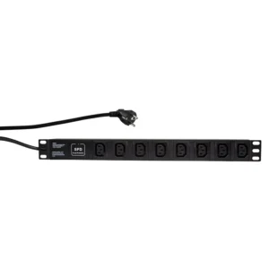 PDU LOGILINK 1U pt. rack 19 inch, 8 prize IEC, intrare Schuko, max 16 A, protectie supratensiune, 2 m, "PDU8A01" (timbru verde 0.8 lei)