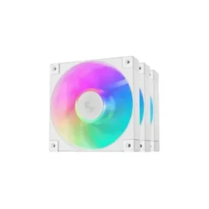 Set 3 ventilatoare DeepCool "FD12", 120mm, 400 - 2050rpm, Hydro bearing, 63.6 cfm, ARGB, 4-pin, alb, "R-FD12-WHAPN3-G" (timbru verde 0.54lei)