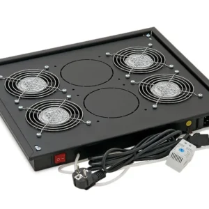 PANOU ventilatie TRITON pentru rack de podea 19", 6 ventilatoare 230V/60W cu termostat, flux axial, Negru "RAB-CH-X05-X3" (timbru verde 11 lei)