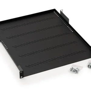 RAFT FIX perforat TRITON 1U, pt rack 19 inch, adancime 750 mm, sarcina maxima 40 Kg, negru, "RAB-UP-750-A1"