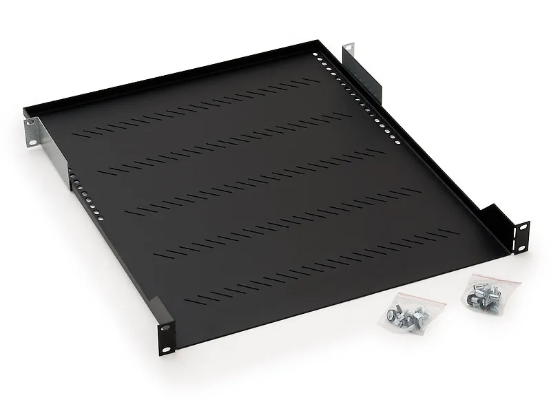 RAFT FIX perforat TRITON 1U, pt rack 19 inch, adancime 950 mm, sarcina maxima 40 Kg, negru, "RAB-UP-950-A1"