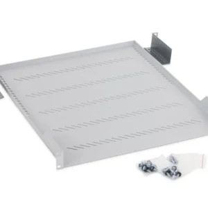 RAFT FIX perforat TRITON 1U, pt rack 19 inch, adancime 550 mm, sarcina maxima 40 Kg, gri, "RAC-UP-550-A1"
