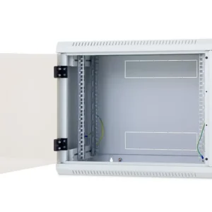 TRITON RACK de PERETE,9U,600mm,usa sticla,panouri laterale detasabile,sectiuni ventilatie si acces cabluri sus/jos/spate securizare cu cheie, 1 pereche montanti reglabili IP30 gri "RUA-09-AS6-CAX-A1"