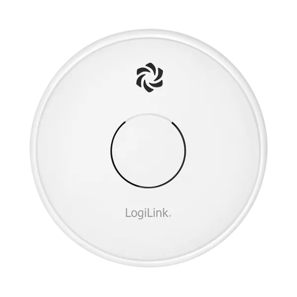 DETECTOR de fum LOGILINK, montare tavan/ perete, senzor: fotoelectric, alarma 85 dB, buton test, baterie 9V inlocuibila, alb "SC0015"