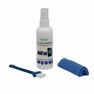 KIT curatare LCD 3-in-1 Spacer, solutie curatare 100ml, pensula, servetel microfibre, 45507055 "SP-CL-01"