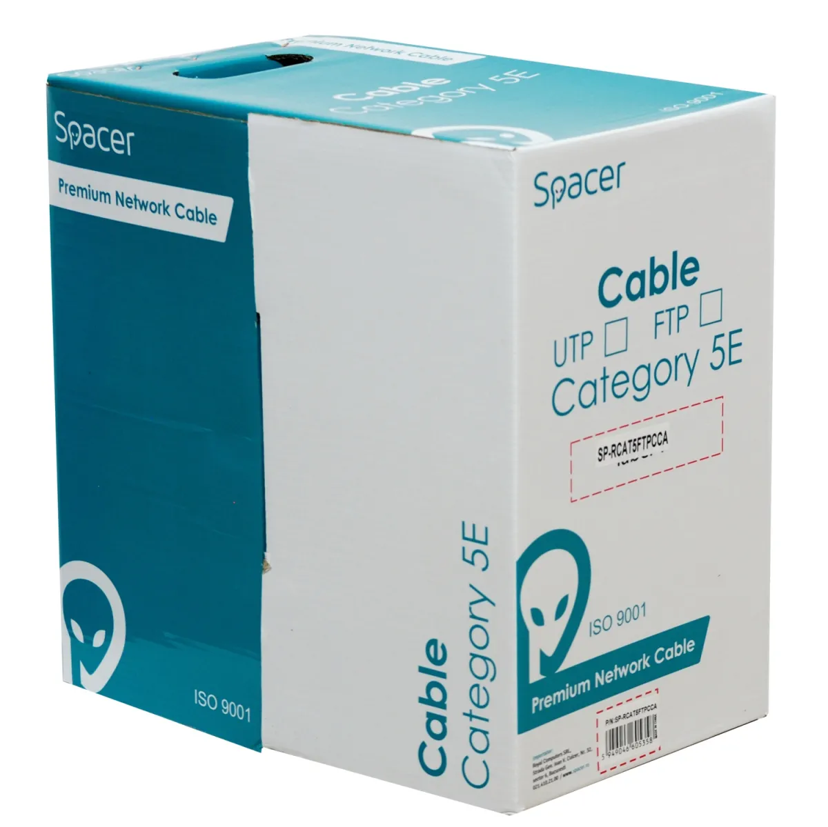 ROLA CABLU FTP SPACER Cat5e, 305m, Cupru-Aluminiu, Solid, AWG24, diam.0.51mm, supr.0.21mm2, "SP-RCAT5FTPCCA"