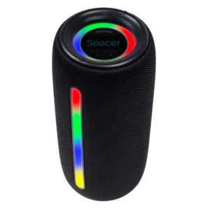 BOXA SPACER portabila bluetooth, ROCKER-BK, RMS: 10W (5W x 2), RGB, acumulator 1800mAh, timp de functionare pana la 5 ore, pana la 10m, AUX, FM radio, microSD, USB, incarcare USB Type-C, BLACK, "SPBS-ROCKER-BK"  (timbru verde 0.18 lei)