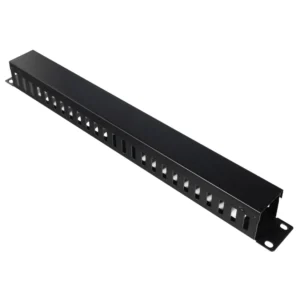 PANOU gestionare cabluri SPACER, tip masca orizontala perforata, 19 inch, 1U, 1mm, negru, "SPCM-1U-BK-02"