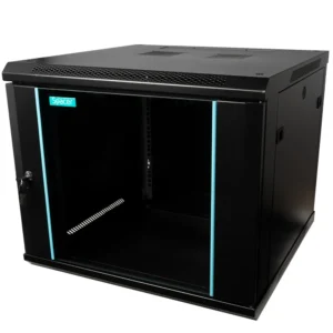 CABINET 19" SPACER    9U 600x600mm, fixare pe perete, Flatpack (dezasamblat),  Black, usa sticla cu blocare, panouri detasabile, otel 1.5mm, sarcina maxima 60Kg, "SPCW-9U-600-BK-03"