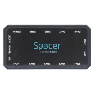 FAN HUB SPACER pt. maxim 10 ventilatoare ARGB + 2 benzi LED, telecomanda pt. setat iluminarea RGB, sincronizare cu MB, alimentare 6-pin "SPFC-RGB-6P" (timbru verde 0.18 lei)