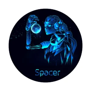 Covor pentru scaun gaming SPACER, protectie parchet, cauciuc si material textil, 1200 x 3mm, rotund, CYBORG 46501473 "SPFP-CYBORG-120"