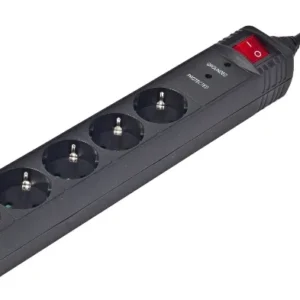 PRELUNGITOR GEMBIRD, Schuko x 5, conectare prin Schuko (T), cablu 1.5 m, 16 A, protectie supratensiune, protectie copii, negru, "SPG5-C-5" (timbru verde 0.18 lei)